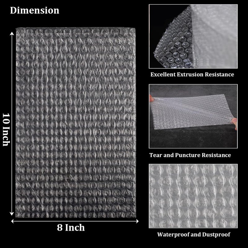 Ailengy Bubble Cushion Wrap Pouches, 8x10 Inches Bubble Out Bag, Double Walled Cushioning Bags Thickening Shockproof Foam Bags for Shipping, Storage, and Moving - 50pcs - Image 2